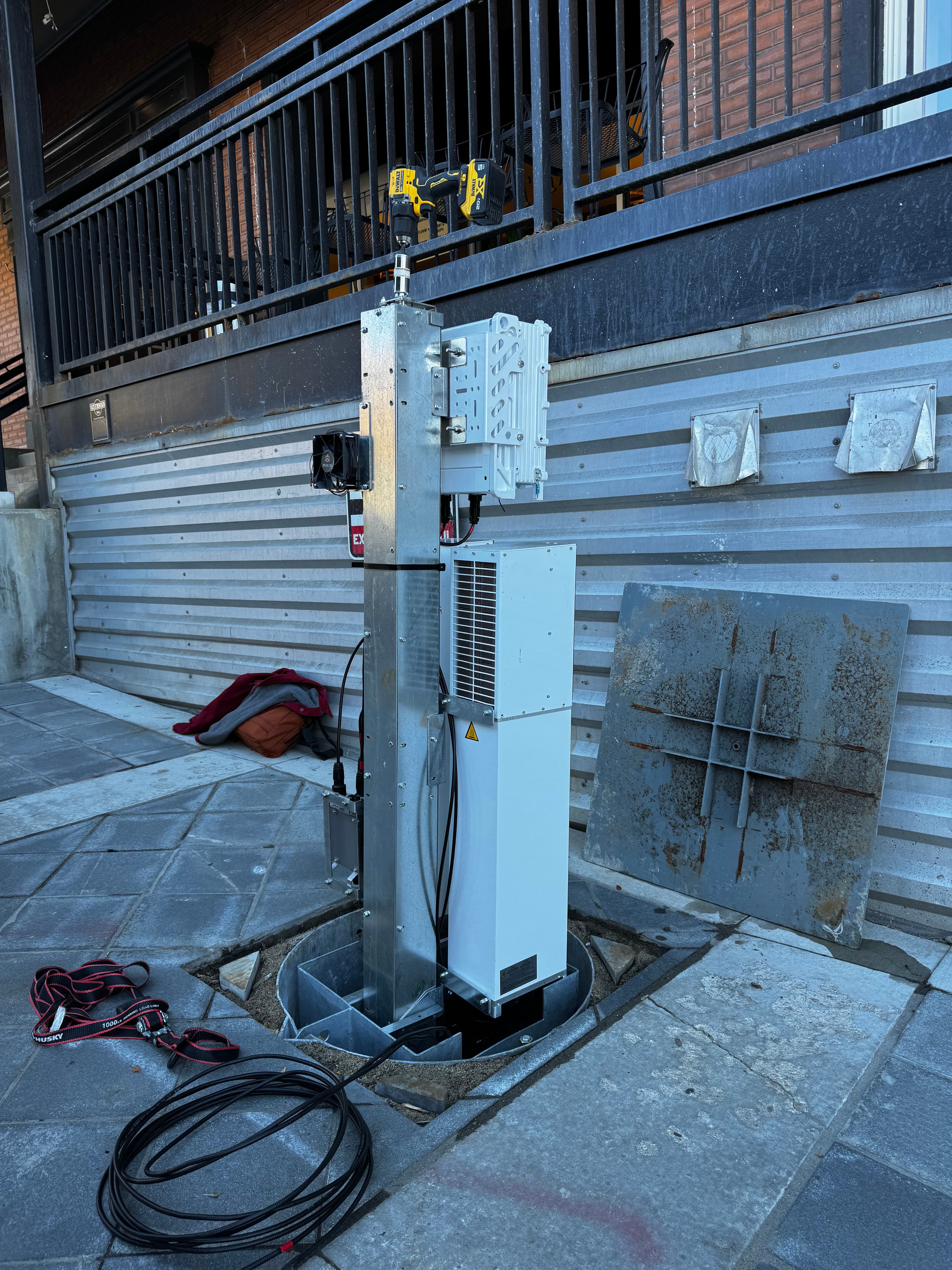 Detailed view of vault installation and mechanical components